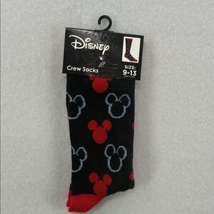 Disney Black and Red Mickey Mouse Socks One size 9-13